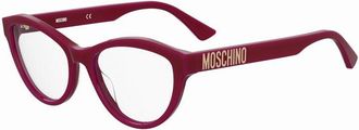 Moschino Eyeglasses Cat Eye Full Rim, Red Frame And Clear Demo Lenses Lens Mos6230C9A00