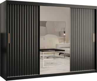 Mirjan24 Mobilier1 - Armario Hartford 339, Negro, 200x250x62cm, Puertas De Armario: Correderas, N&uacute;mero De Estantes: 0