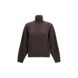 Brunello Cucinelli Brown Cashmere Womens Turtleneck