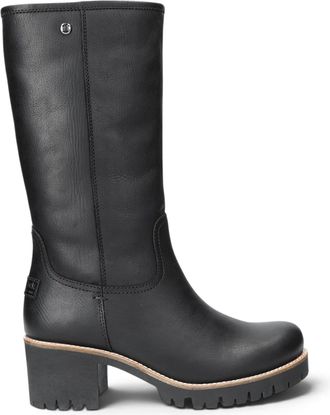Panama Jack Waterdichte Hoge Winterlaarzen met Hak van Zwart Leer voor Dames - Patricia B17