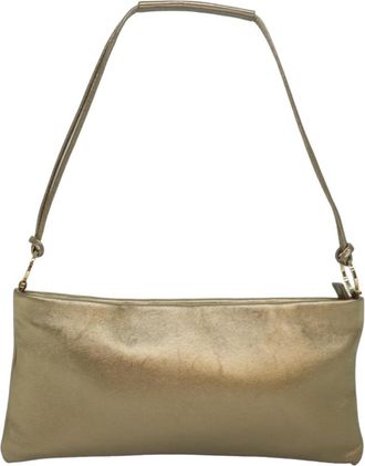 Ferragamo Gancini Gold Leather Shoulder Bag (Pre-Owned)
