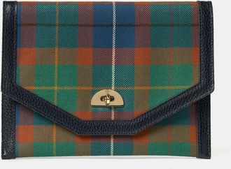 The Cambridge Satchel Company The Twist Lock Pouch - Amnesty International Tartan with Navy Celtic Grain