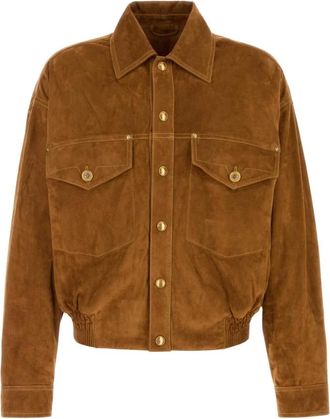 Versace Blouson Le - Heren - Leren en Su&egrave;de Jassen - Bruin - L - Leer - Jassen