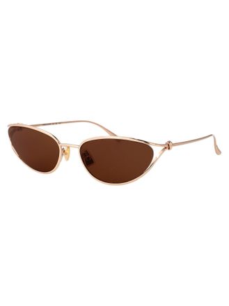 Bottega Veneta BV1330S Metal Cat-Eye Sunglasses - Gold