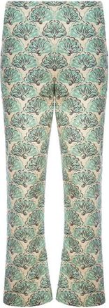 La DoubleJ Slim-Leg Capri Broek - Dames - Wijde Broeken - Groen - M - Katoen - Broeken