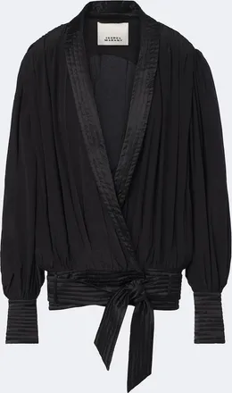 Isabel Marant Diljane draped silk cr&ecirc;pe de chine jacket