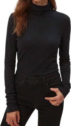 Michael Stars Jolene Supima Turtleneck Top In Black