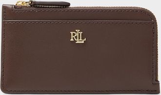 Lauren Ralph Lauren Womens Brown leather zipped card holder