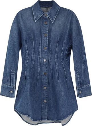 Givenchy Cocoon Dress - Dames - Shirt Kleedjes - Blauw - XS - Katoen - Kleedjes
