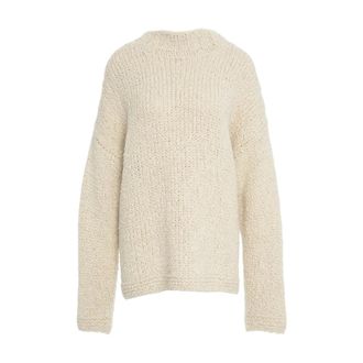 by Aylin Koenig Round-neck Knitwear, female, Beige, Size: XS Granny Knit Sweater