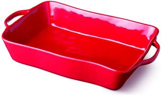 Certified International Berry Red Large Rectangular Baker
