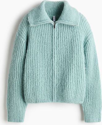 H&M Cardigan mit Zipper - Turquoise