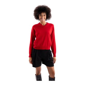 Pinko Pinko - Valencia V-neck Sweater - Dames - Truien - Rood - Maat: XS Wol