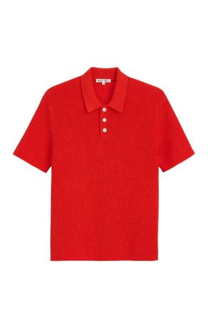 Alex Mill Mens Jayce Polo Sweater In Hot Chili