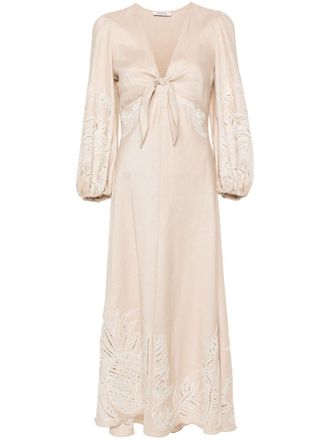 Dorothee Schumacher embroidered linen dress - Neutrals