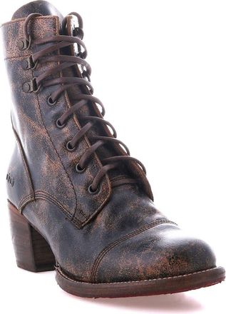 Bed Stü Judgement Heeled Combat Boot in Black Lux at Nordstrom, Size 9.5