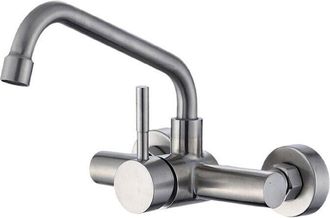OEM Robinet Mural Pour Evier Cuisine, Mitigeur Cuisine En Acier Inoxydable 304, Robinet Cuisine Avec Bec Rotatif