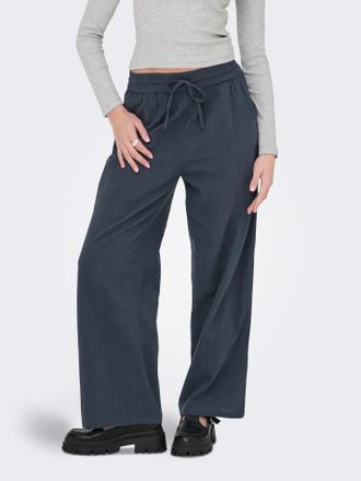 Only Schlupfhose ONLY ONLTIZANA COTTON LOOSE PANTS WVN NOOS, Damen, Gr. XL, N-Gr, ombre blau, Web, Obermaterial: 100% Baumwolle, unifarben, regular fit kn&ouml;