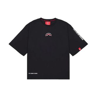 Sprayground T-Shirts, male, Black, Size: XS Be a Shark Boxy T-Shirt