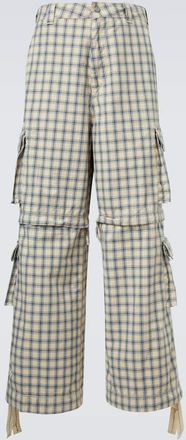 ERL Pantaloni cargo in cotone a quadri