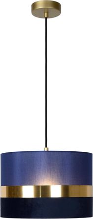 Lucide L&aacute;mpara colgante de lino 1xE27, azul