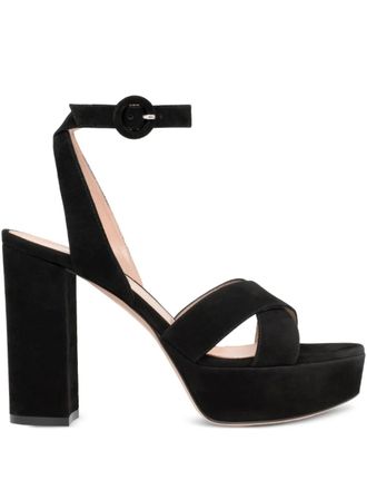 Gianvito Rossi Sandali platform con fasce incrociate - Nero