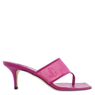 Jimmy Choo London Zenoba 65 Logo Mesh Sandals, Brand Size 37.5 ( US Size 7.5 )
