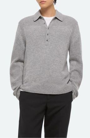 Helmut Lang Block Polo Sweater in Grey Melange - Q91 at Nordstrom Rack, Size X-Large
