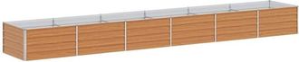 vidaXL Garden Raised Bed Light Brown 480 x 80 x 45 cm Galvanised Steel vidaXL