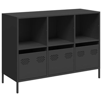 Berkfield Home Sideboard Black 101.5x39x73.5 cm Cold-rolled Steel