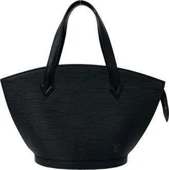 Louis Vuitton Black Leather Handbag Tote Bag (Pre-Owned)