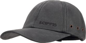 Scippis Scippis Baseball Cap Leather Unisex Adjustable Size Australian Outdoor Biker Trucker Sports Hat Black
