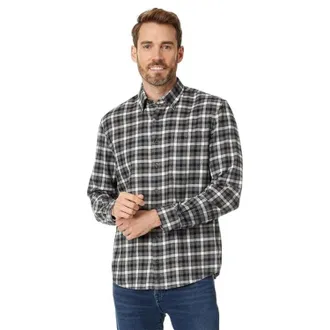 Johnnie-O Johnnie-O Denali Shirt Mens Charcoal Plaid Cotton Button Front FROG218