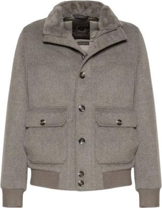 Gimos Cazadora bomber de lana de doble cara con cuello de piel sint&eacute;tica extra&iacute;ble - Jackets - Hombre - Gris - 4XL