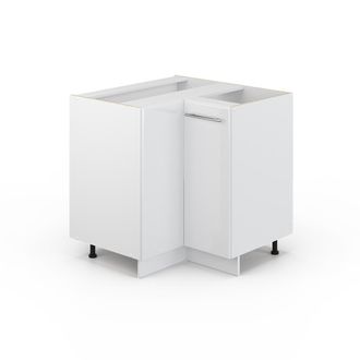 Vicco Armario De Esquina Fame-line, Blanco Alto Brillo, 80.5 Cm Sin Encimera