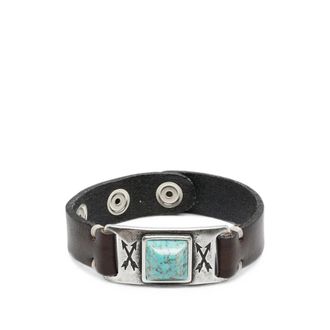 Eraldo Turquoise-embellished Leather Bracelet