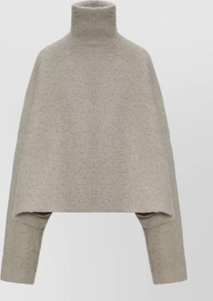 Rick Owens alpaca wool turtleneck long-sleeve poncho