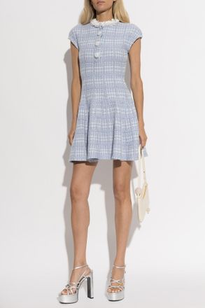Self Portrait Dress With Appliqu&eacute;s At The Neckline, Womens, Blue