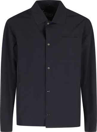 Herno Black Logo-Buttons Press-Studs Polyamide Jacket