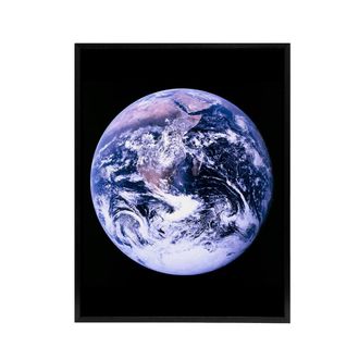 Artery8 Space NASA Earth Apollo 17 Blue Marble Framed Canvas Wall Art Print | Size: W24 x H32