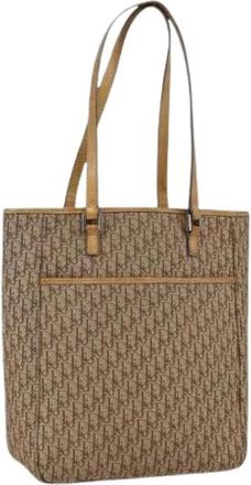 Dior Pre-owned Vintage Trotter Tote Bag - Dames - Vintage Shopper - Beige - ONE Size - Leer - Vintage