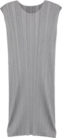 Pleats Please Issey Miyake Geplooide mouwloze midi-jurk - Grijs