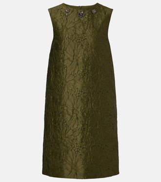 Max Mara Embellished floral jacquard minidress
