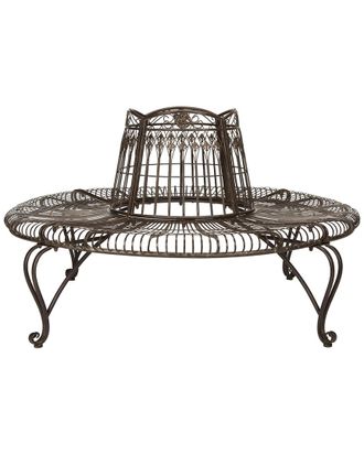 Safavieh Ally Darling Wrought Iron 60.25In W Outdoor Tree Bench