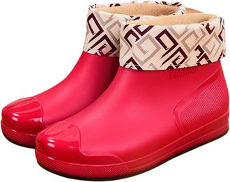 Generic Welly Boots Women Winter Outdoor Warm Shoes For Casual Use With Fixed Closure Ideal For Autumn And Winter Relaxation Activities Ladies Waterproof Flee