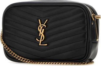 Saint Laurent Womens Lou Crossbody Bag Black Calf
