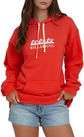 Billabong Surfing in Town Fleece Graphic Hoodie in Fiesta Red at Nordstrom, Size X-Small