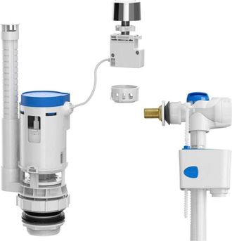 Roca Roca - Juego Completo De Mecanismo De Doble Descarga Compacto Mecanismos Entrada: Lateral