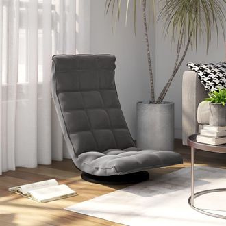 vidaXL Vidaxl - Silla De Suelo Giratoria De Terciopelo Gris Oscuro