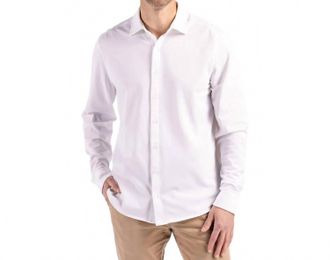 Cutter & Buck Advantage Eco Soft Long Sleeve Button Down Shirt In White